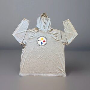 Men's 2XL Fanatics Pittsburgh Steelers Heather Gray Lightweight Hoodie Shirt
